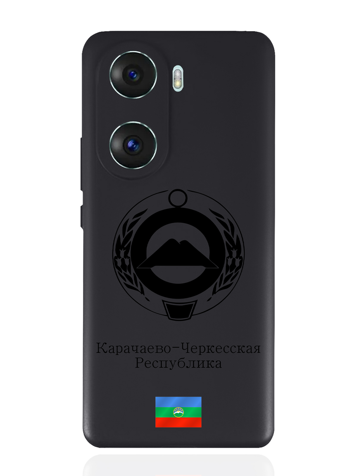 

Чехол SignumCase для Honor 60 Черный лаковый Герб Карачаево-Черкесской Республики черный