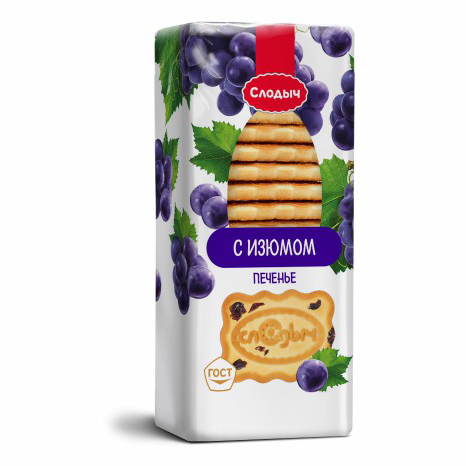 

Печенье Слодыч сахарное с изюмом 390 г