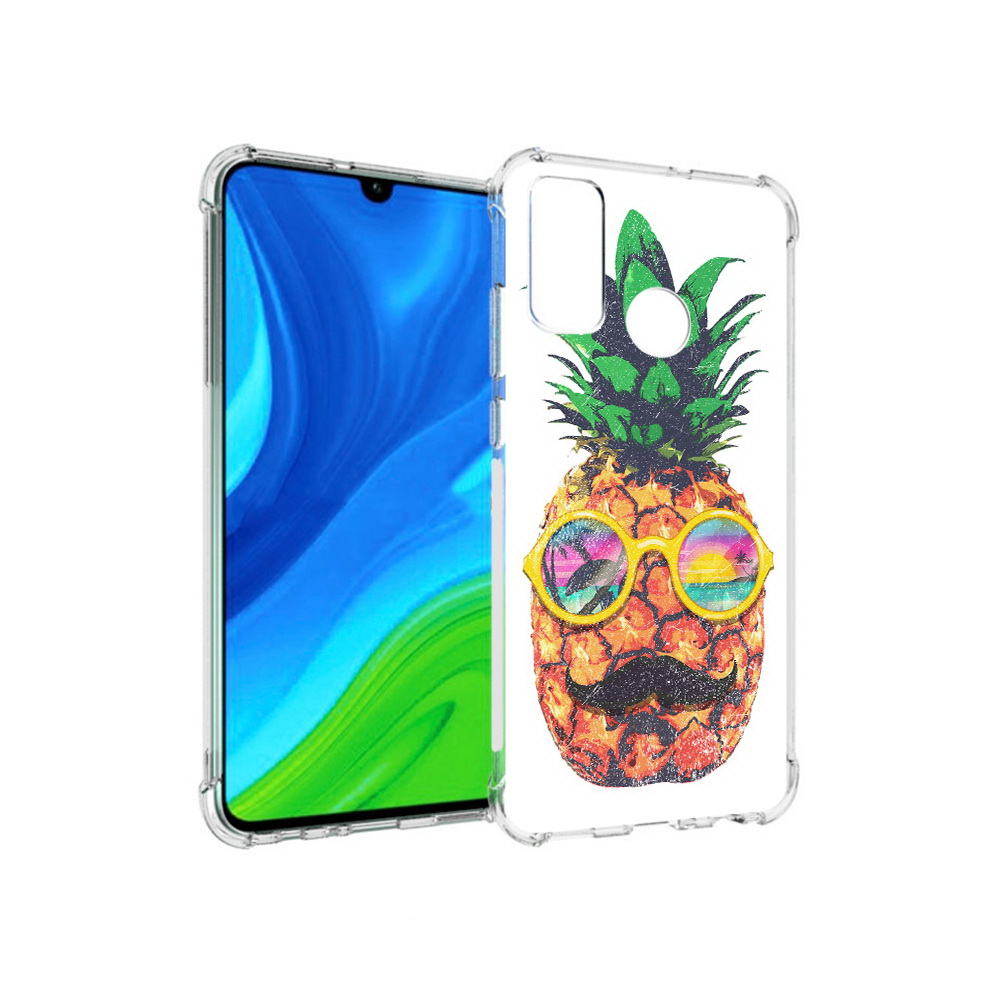 

Чехол MyPads Tocco для Huawei P Smart (2020) прикольный ананас с лицом, Прозрачный, Tocco