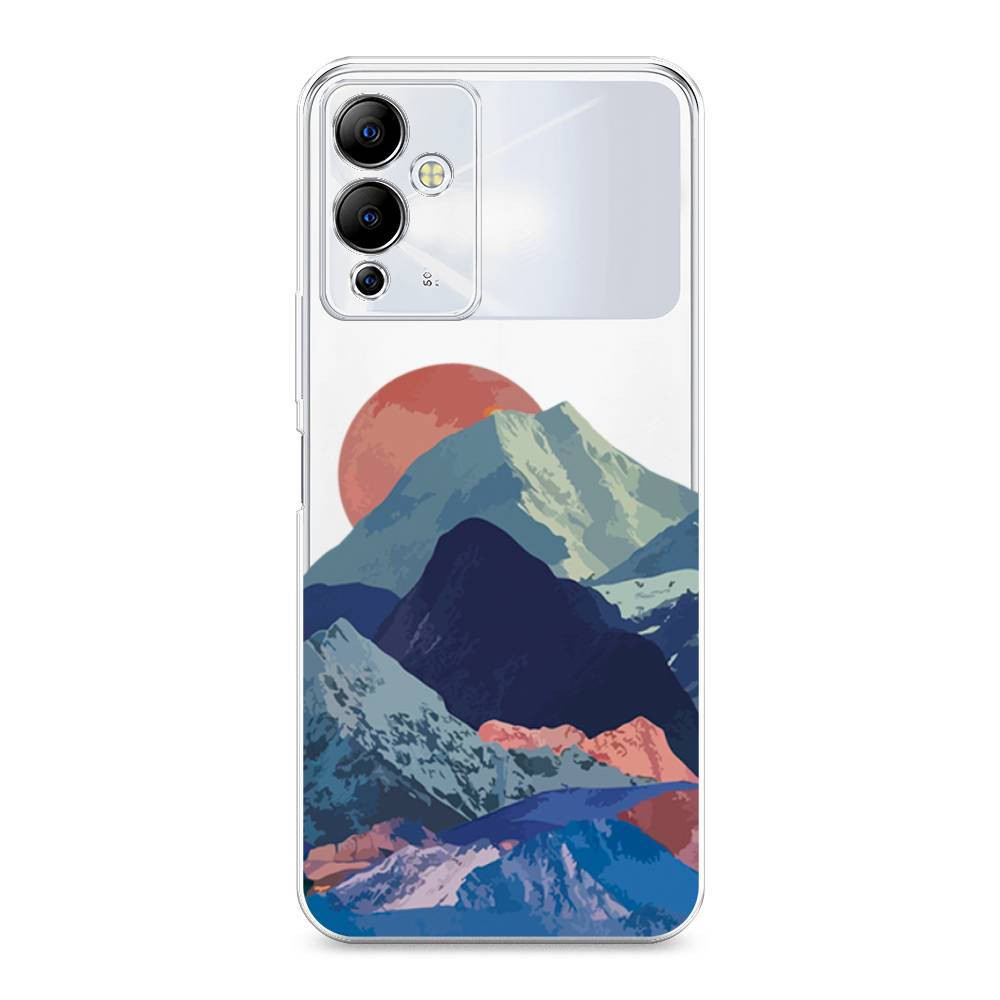 

Чехол на Infinix Note 12i "Закат в снежных горах", Красный;серый;голубой, 3102050-2