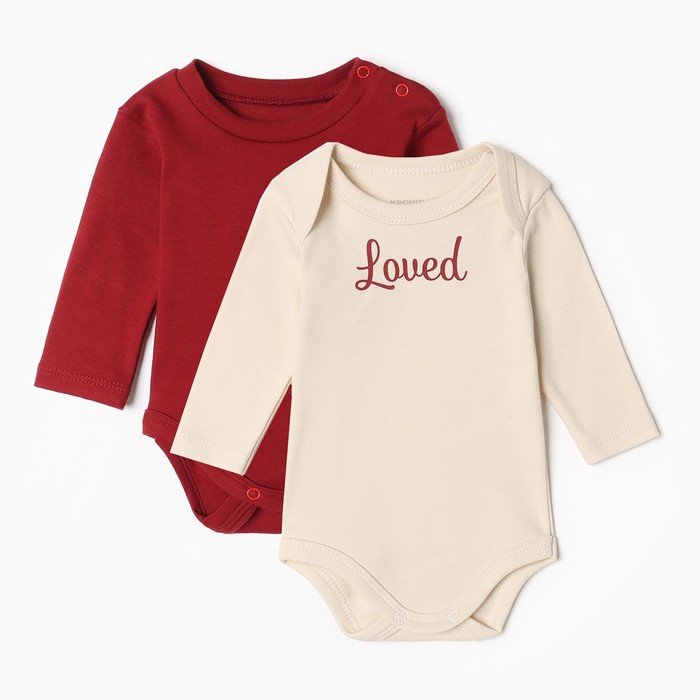 

Боди детское Крошка Я Cherry Red, бежевый; бордовый, 62, Cherry Red