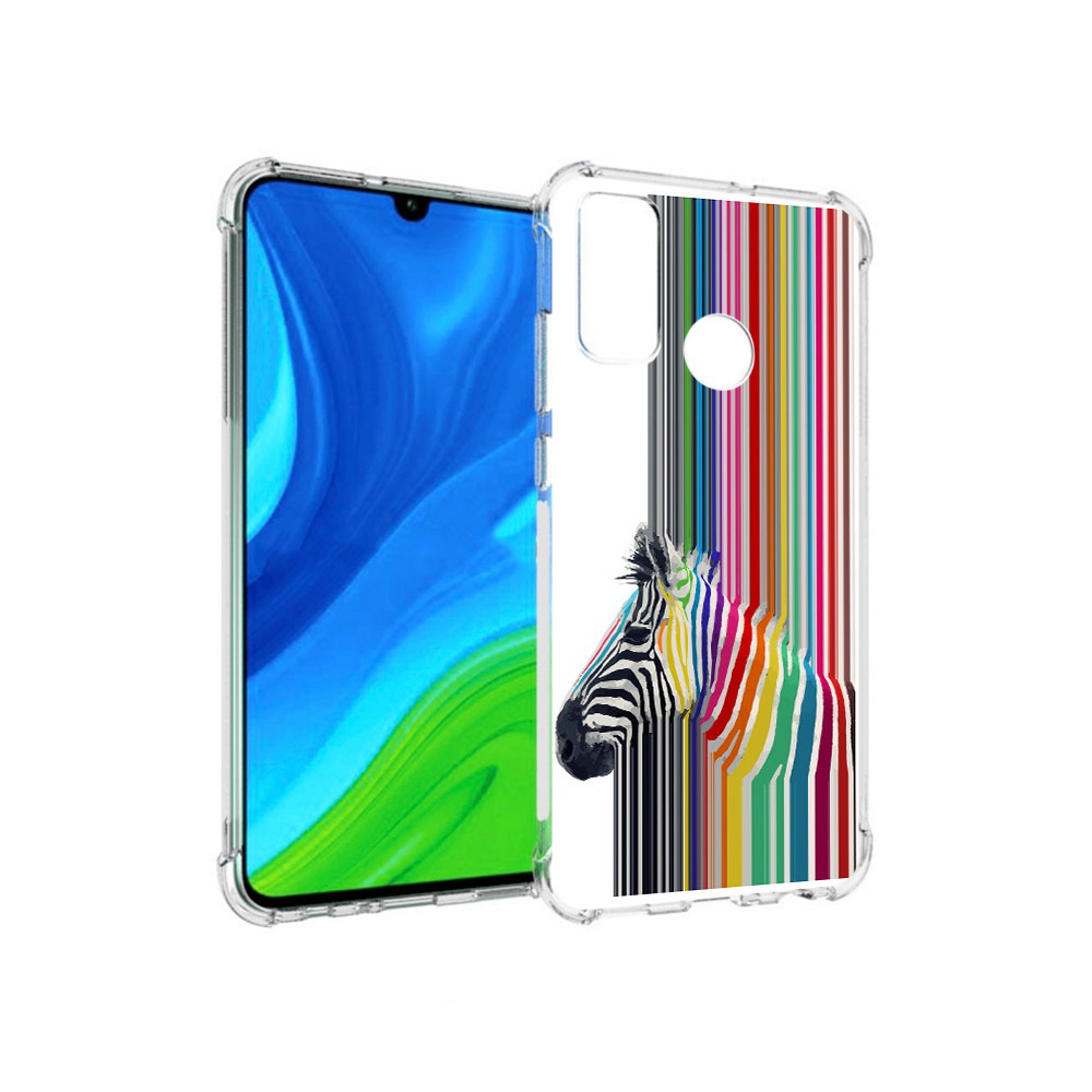 

Чехол MyPads Tocco для Huawei P Smart (2020) радужная зебра, Прозрачный, Tocco