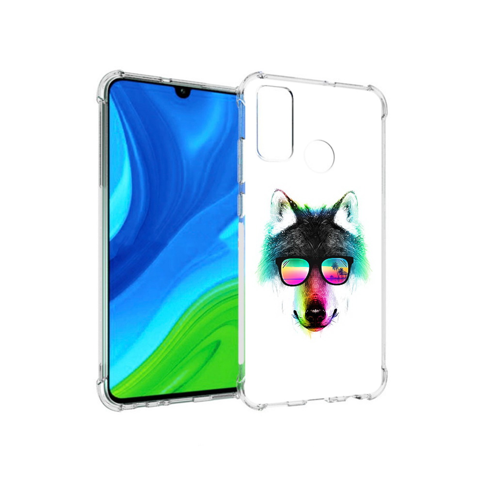 

Чехол MyPads Tocco для Huawei P Smart (2020) радужный волк, Прозрачный, Tocco
