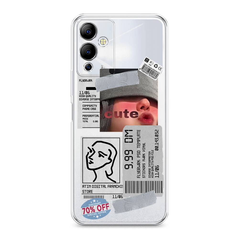 

Чехол на Infinix Note 12i "Cute girl collage", Розовый;серый;голубой, 3102050-6