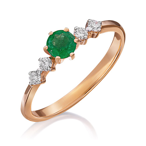 

Кольцо из золота р. 17 PLATINA jewelry 01-0465-00-106-1110-30, изумруд\бриллиант, 01-0465-00-106-1110-30