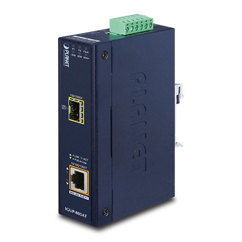 медиа конвертер/ PLANET IGUP-805AT Industrial 1-Port 100/1000X SFP to 1-Port 10/100/1000T 100042497559