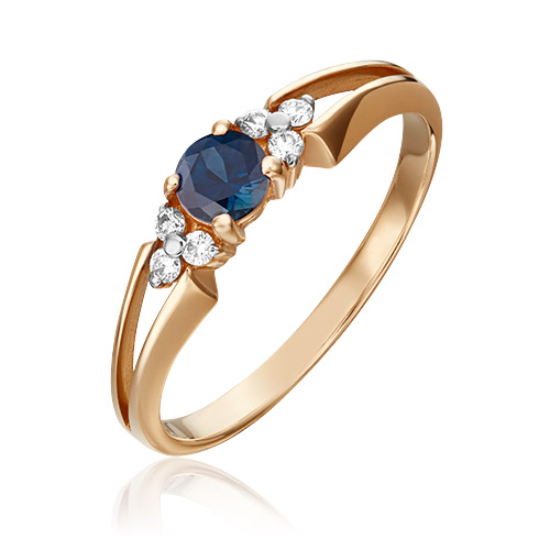 

Кольцо из золота с сапфиром/бриллиантом р. 17,5 PLATINA jewelry 01-0569-00-105-1110-30, 01-0569-00-105-1110-30