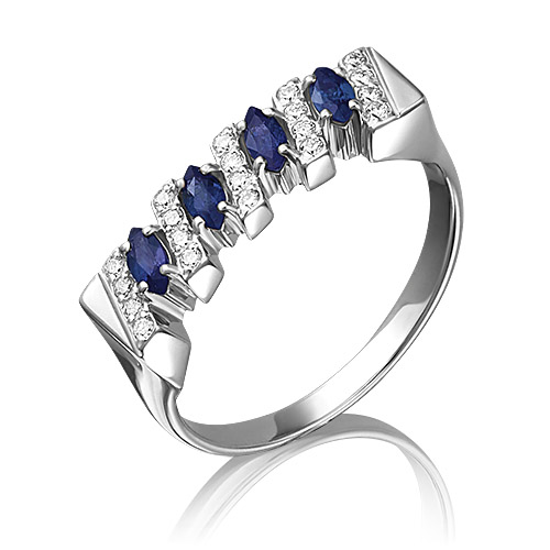 

Кольцо из золота с сапфиром/бриллиантом р. 16 PLATINA jewelry 01-0572-00-105-1120-30, 01-0572-00-105-1120-30
