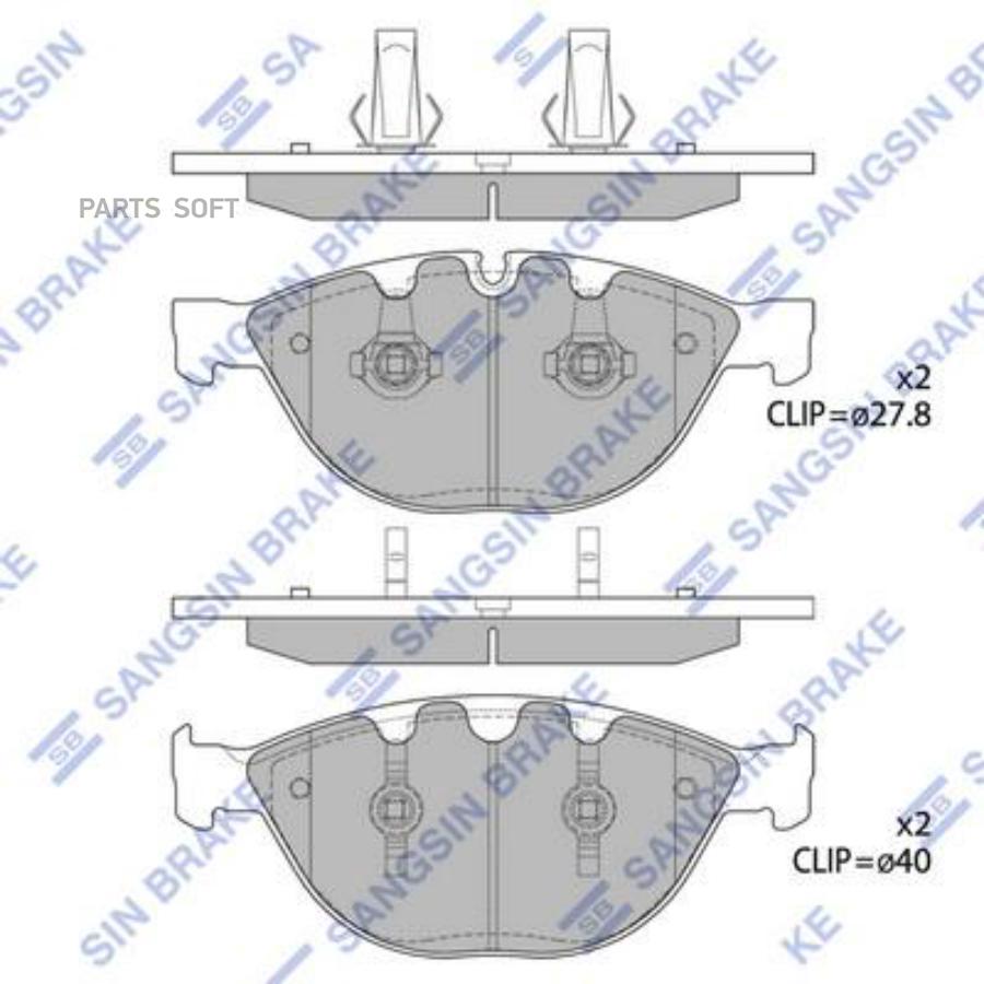 

Тормозные колодки Sangsin brake передние для BMW e60-e63 e65 e66 3.5,5.0, 6.0i 2003 SP1869