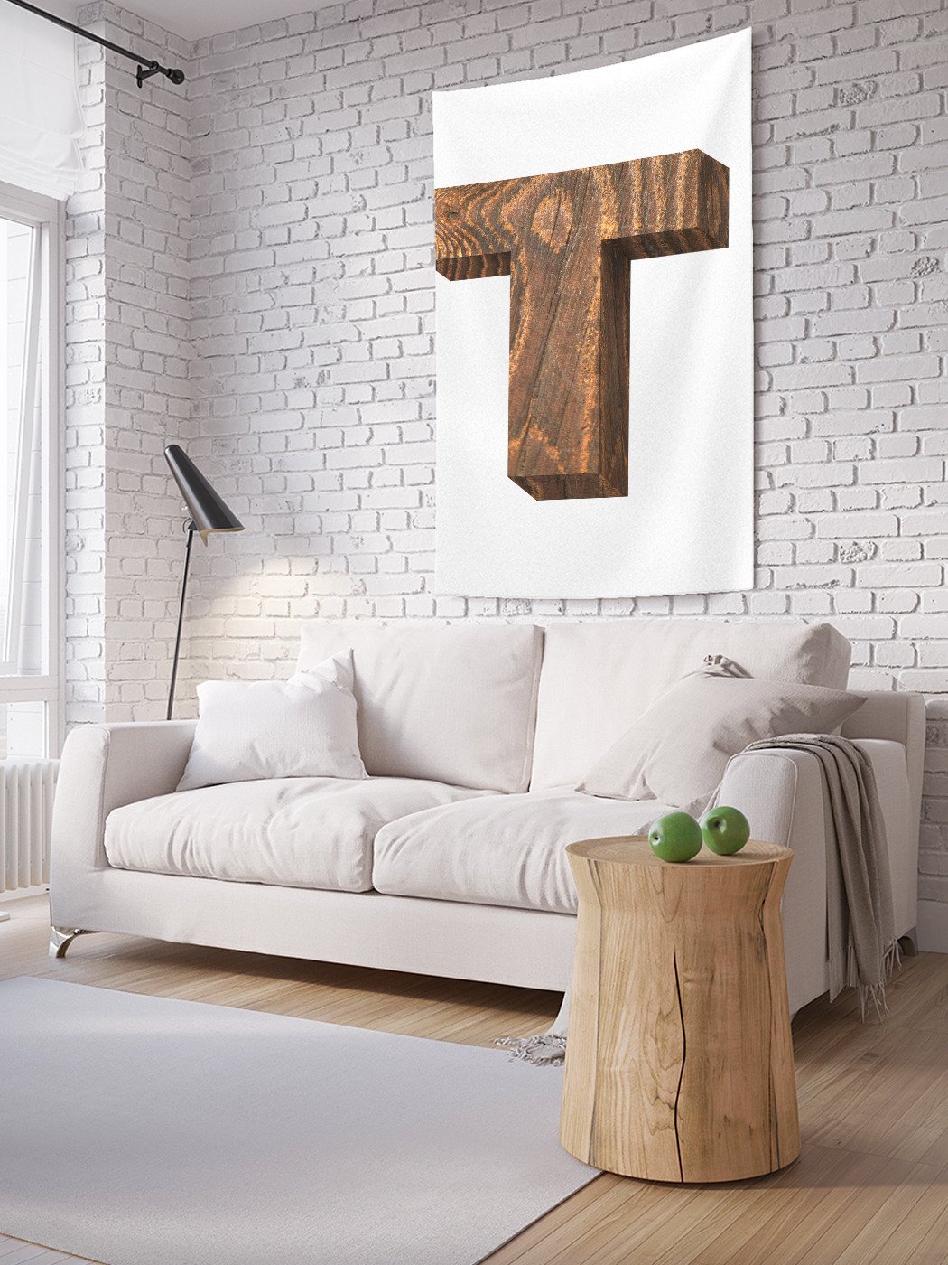 

Вертикальное фотопанно на стену JoyArty T из дерева 150x200 см, T из дерева