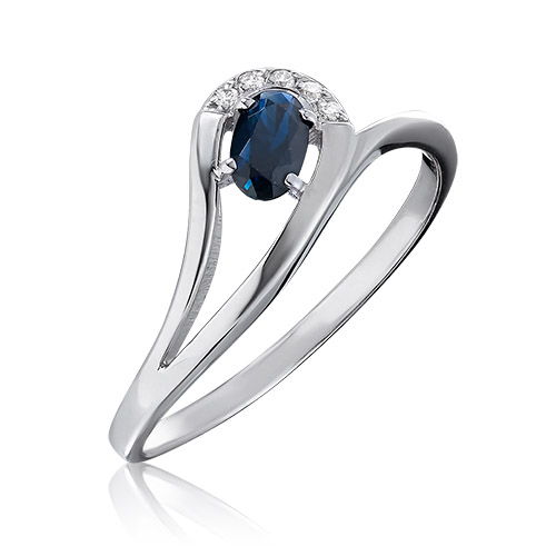 

Кольцо из золота р. 17 PLATINA jewelry 01-0663-00-105-1120-30, сапфир\бриллиант, 01-0663-00-105-1120-30