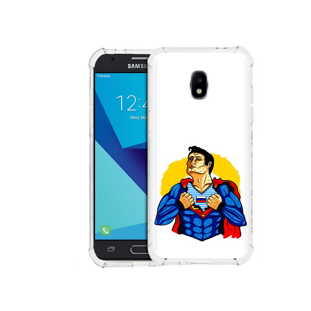 

Чехол MyPads Tocco для Samsung Galaxy J3 (2017) русский супермен (PT74067.575.591), Прозрачный, Tocco