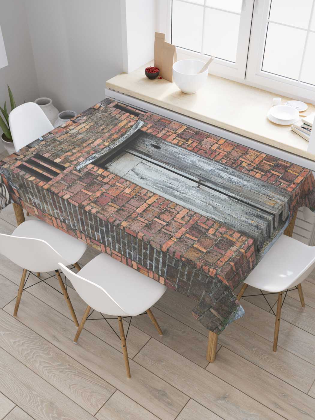 

Скатерть прямоугольная JoyArty "Деревянные ворота в каменной стене" из сатена, 180x145 см, Коричневый, Деревянные ворота в каменной стене