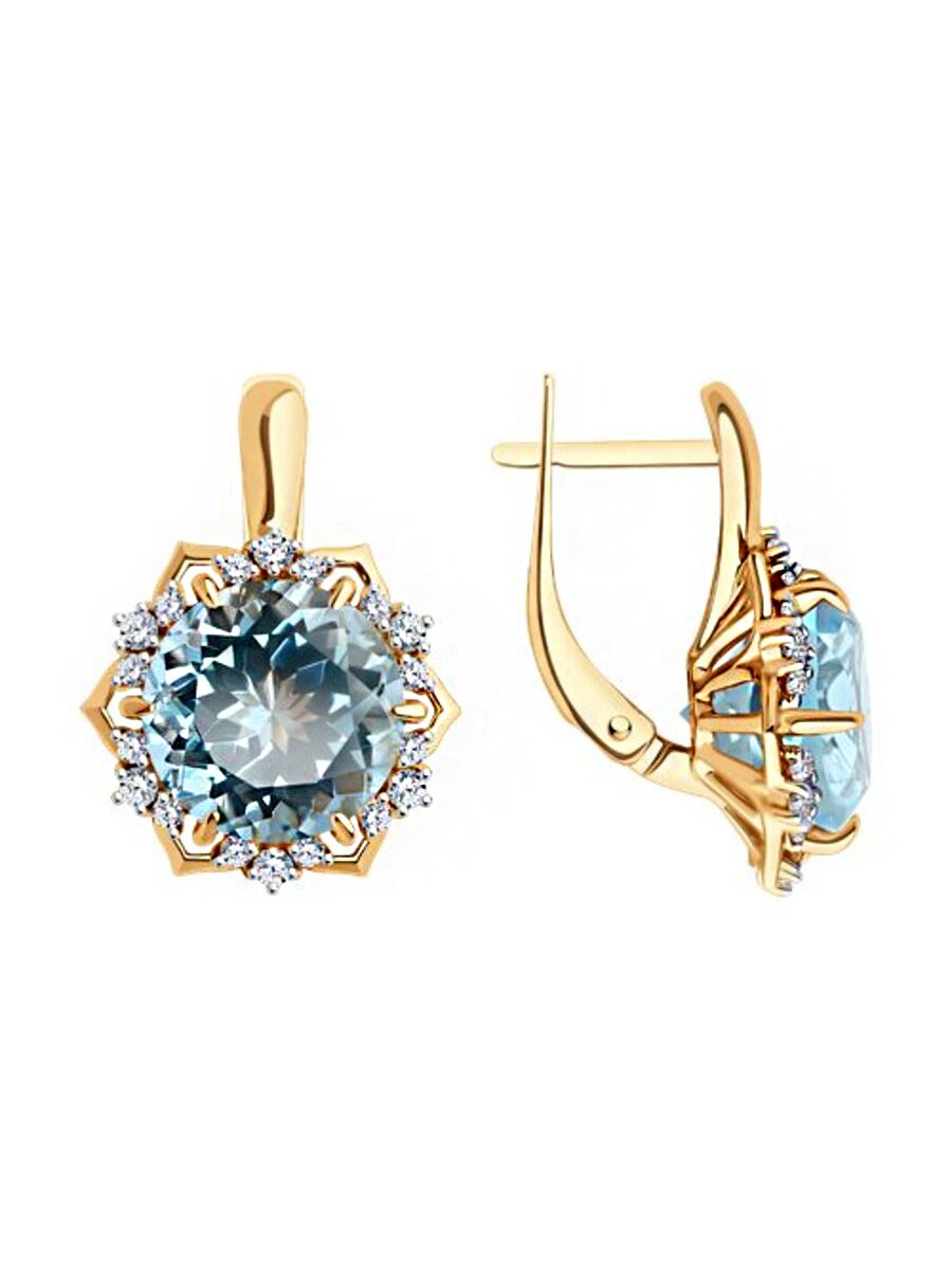 

Серьги из золота TEO MAORI 851-320-02159-1, топаз/фианит, 851-320-02159-1