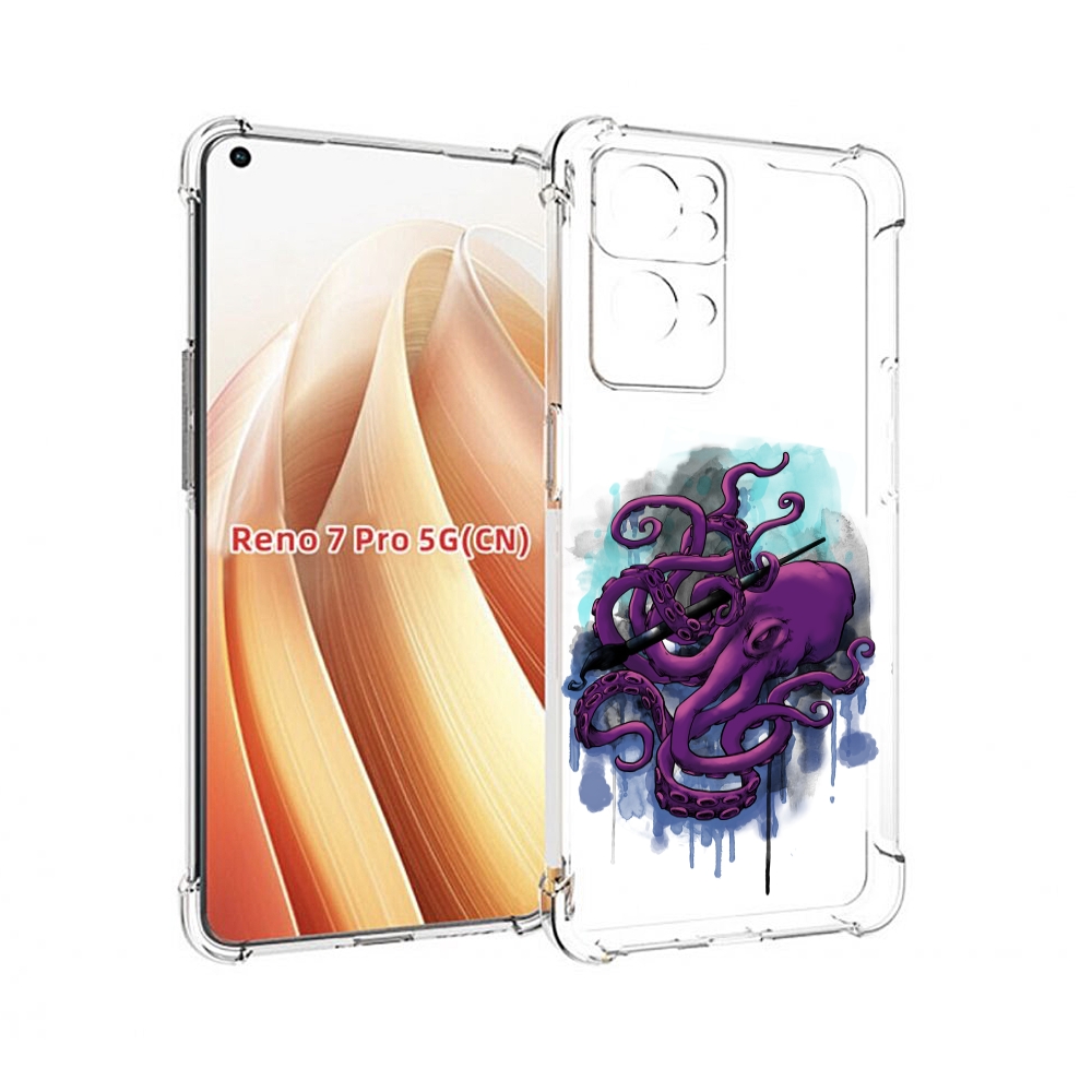 

Чехол MyPads фиолетовый осьминог для OPPO Reno7 Pro 5G, Прозрачный, Tocco
