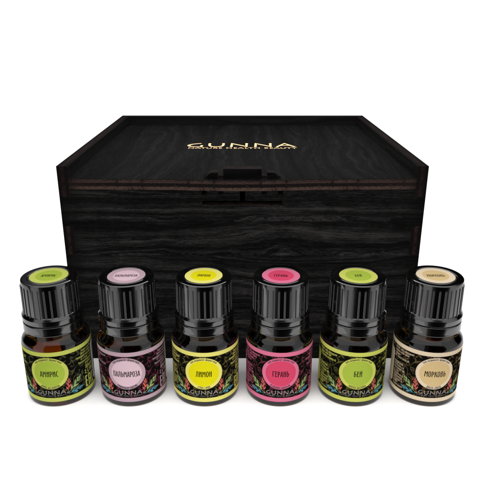 

Подарочный набор масел на 8 марта GUNNA "Красота весны" (в деревянной коробке)
