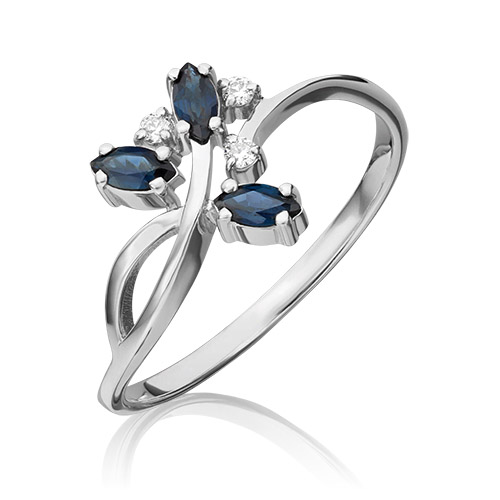 

Кольцо из золота р. 16 PLATINA jewelry 01-0738-00-105-1120-30, сапфир\бриллиант, 01-0738-00-105-1120-30