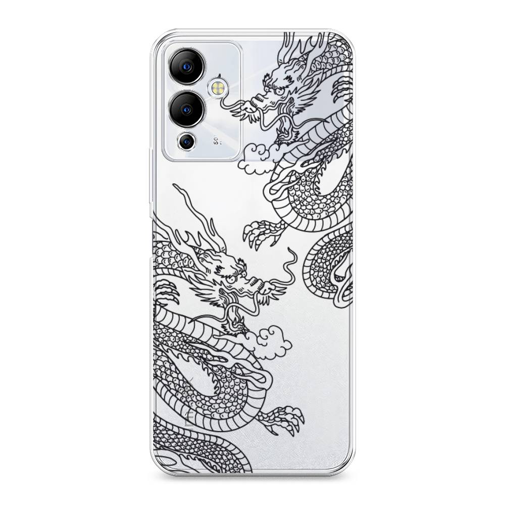

Чехол на Infinix Note 12i "Два китайских дракона", Серый;черный, 3102050-1