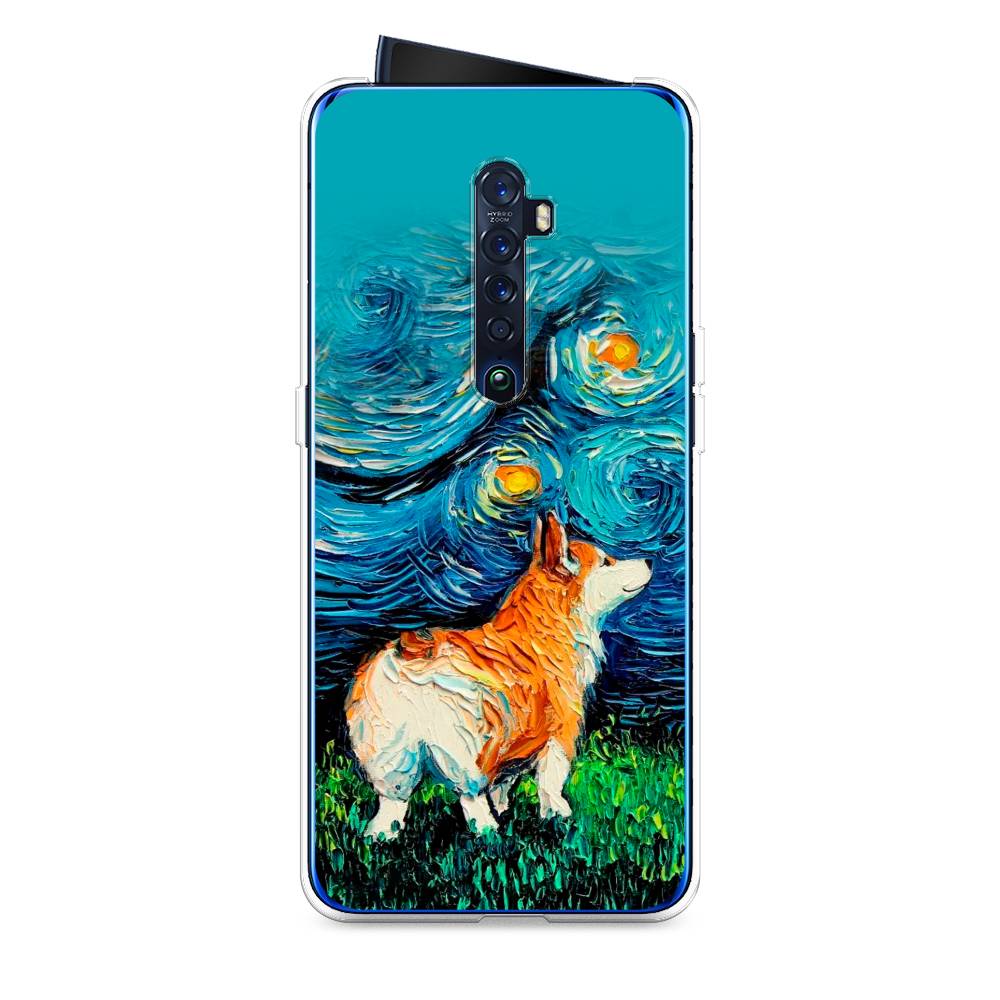 

Чехол на Oppo Reno 2 "Корги звёздная ночь", Коричневый;белый;зеленый, 253550-1