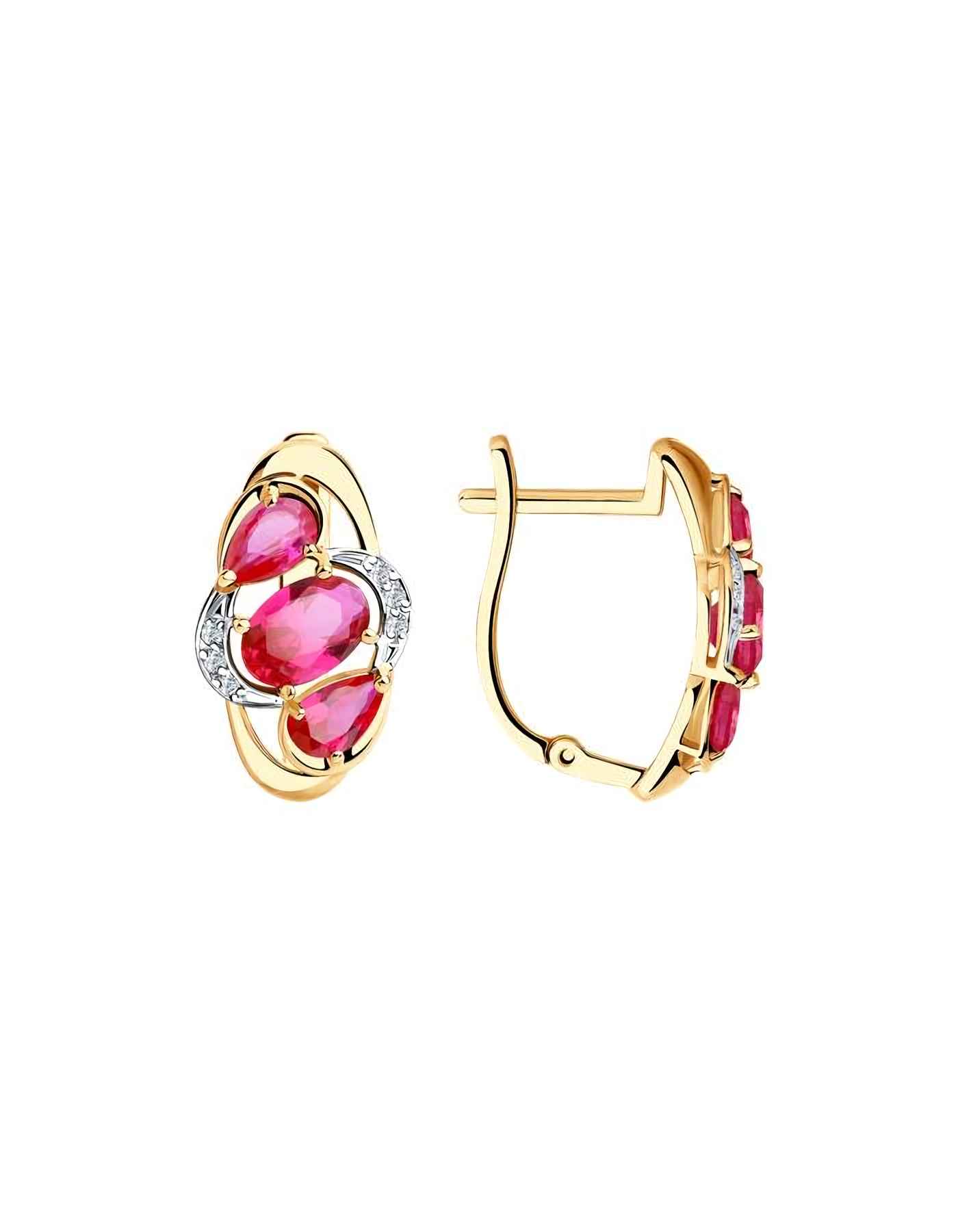 

Серьги из золота TEO MAORI 837725868, рубин искусственный, 837725868