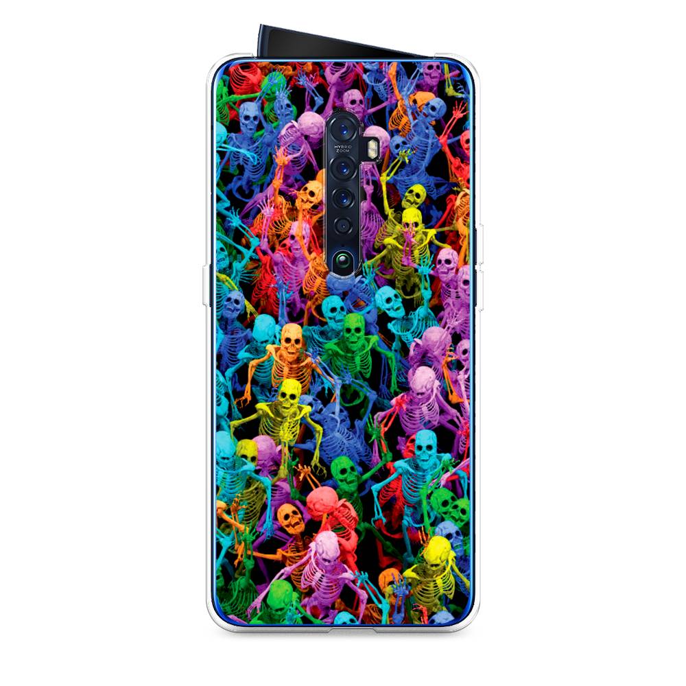 

Чехол на Oppo Reno 2 "Вечеринка скелетов", Фиолетовый;желтый;оранжевый, 253550-6