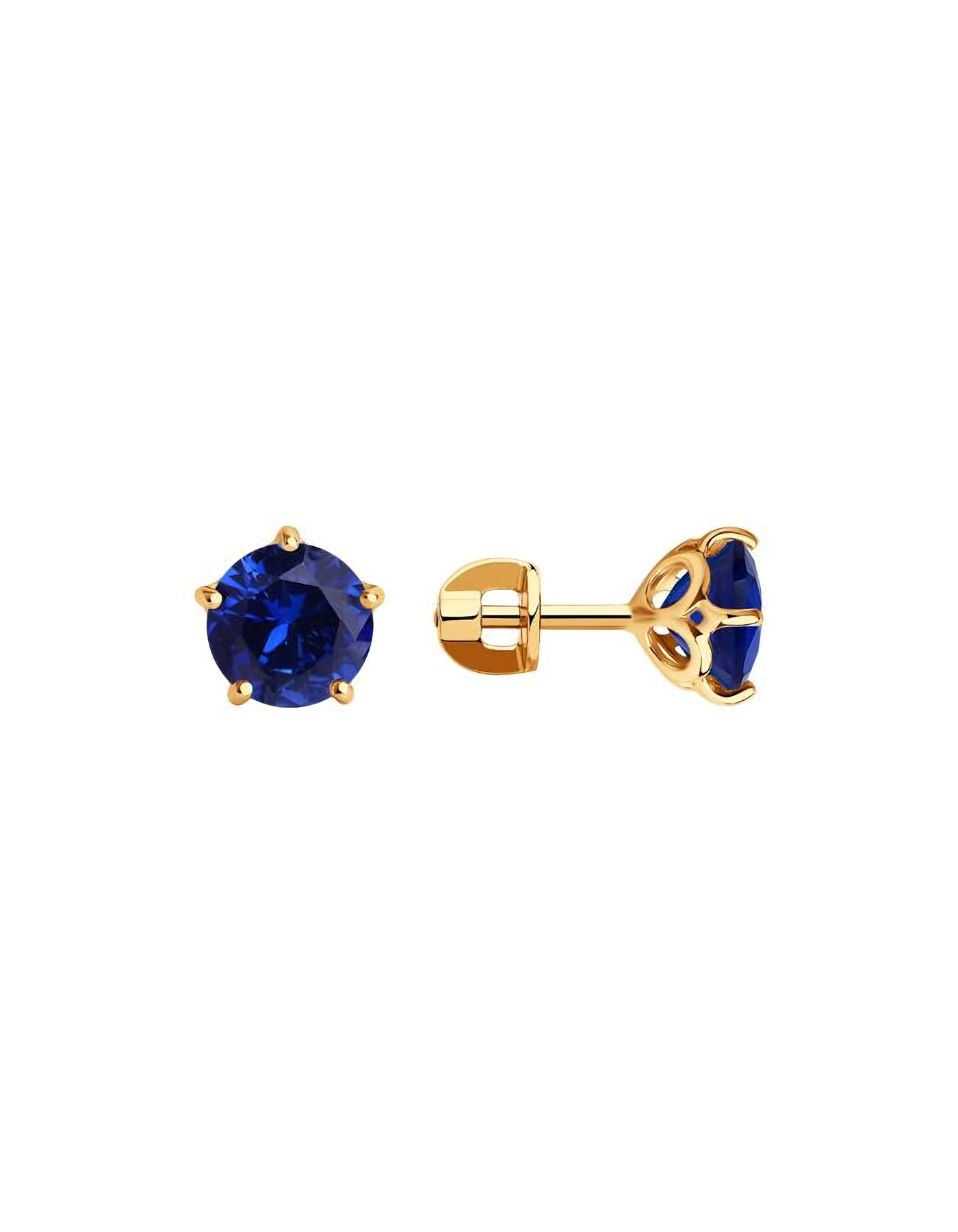 

Серьги пусеты из золота TEO MAORI 8725031, сапфир искусственный, 8725031