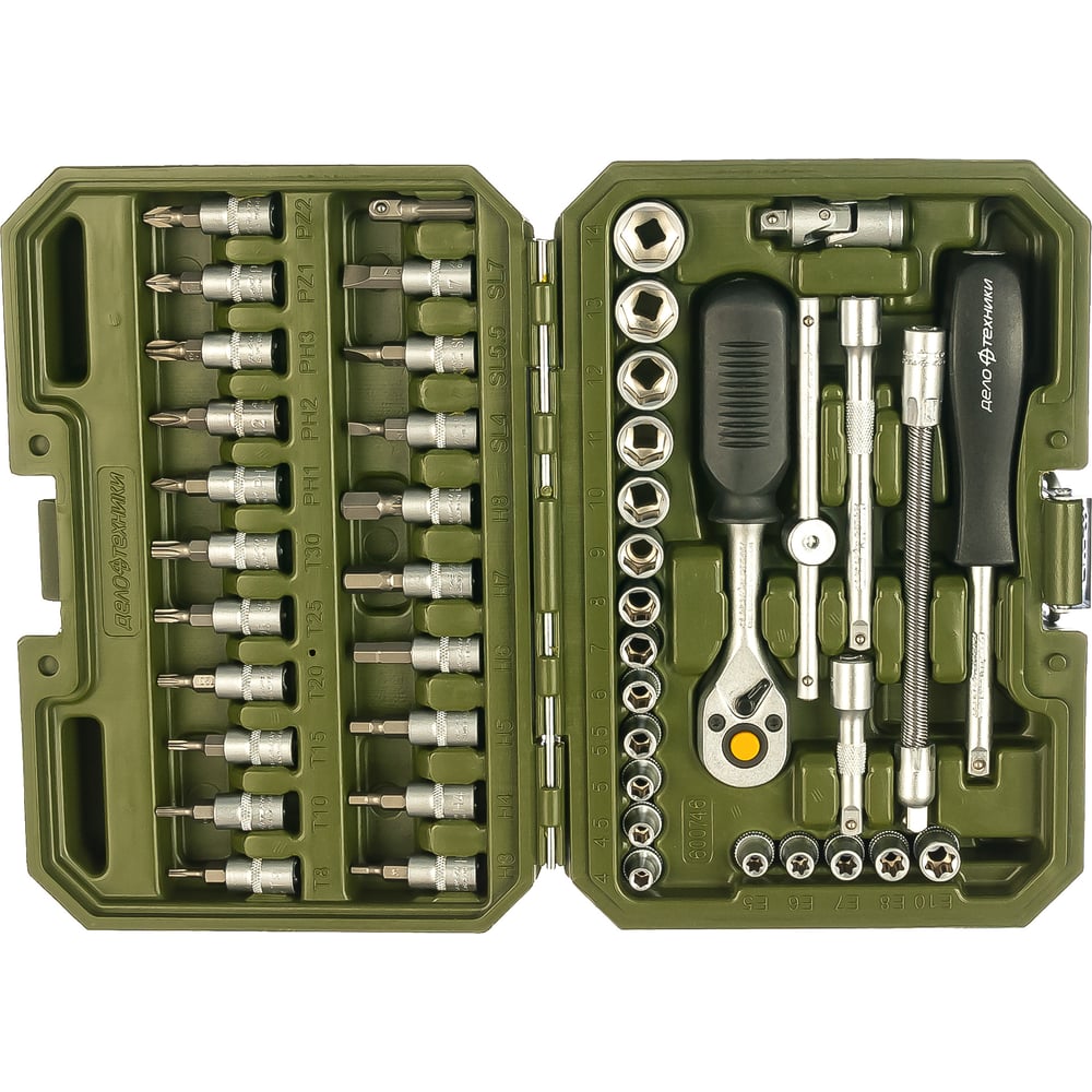 

Набор головок 1/4DR 6-ти гран 46пр с трещоткой (Дело Техники)
