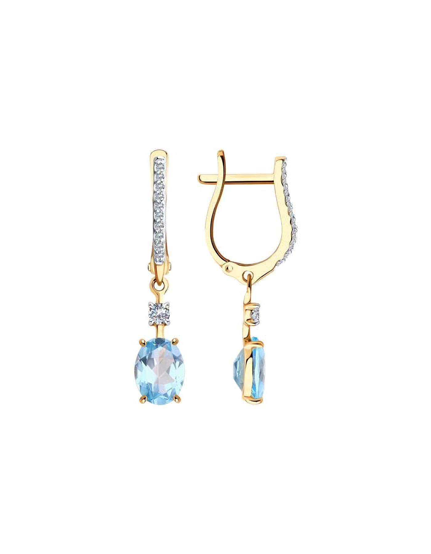 

Серьги подвески из золота TEO MAORI 8728031, топаз, 8728031