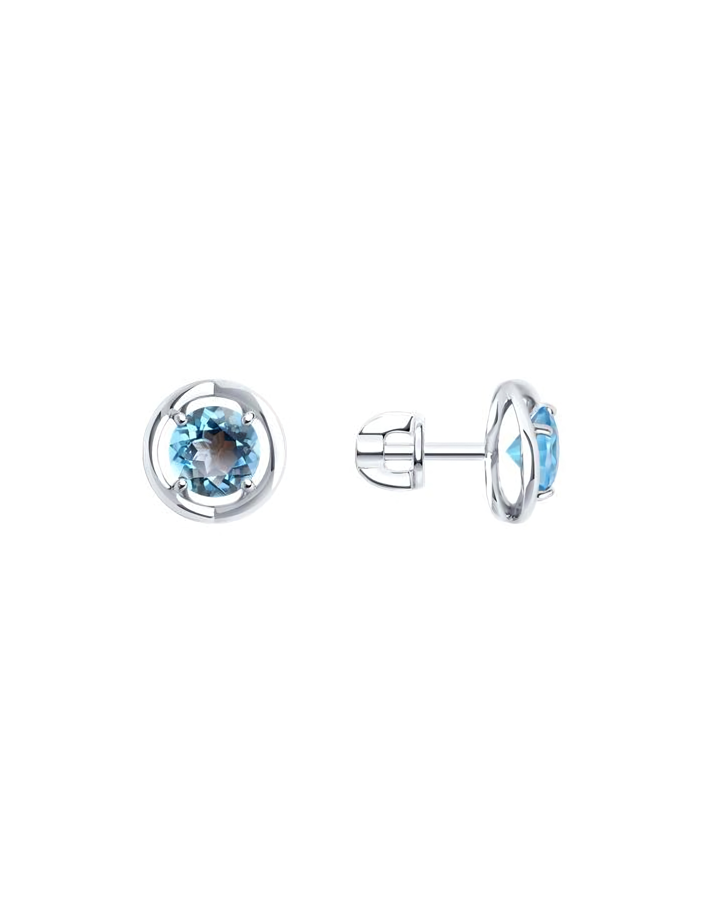 

Серьги пусеты из золота TEO MAORI 8728872-3, топаз, 8728872-3