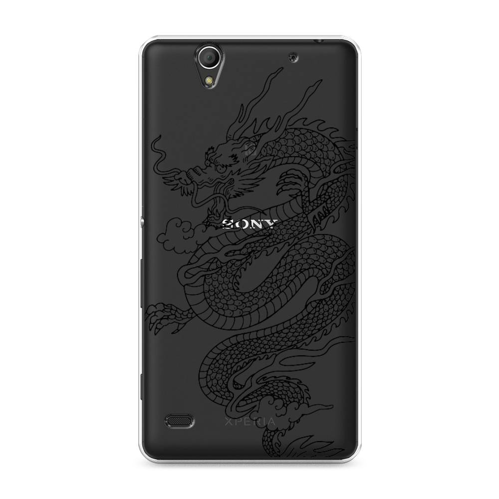 

Чехол на Sony Xperia C4 "Большой китайский дракон", Черный;серый, 52650-1