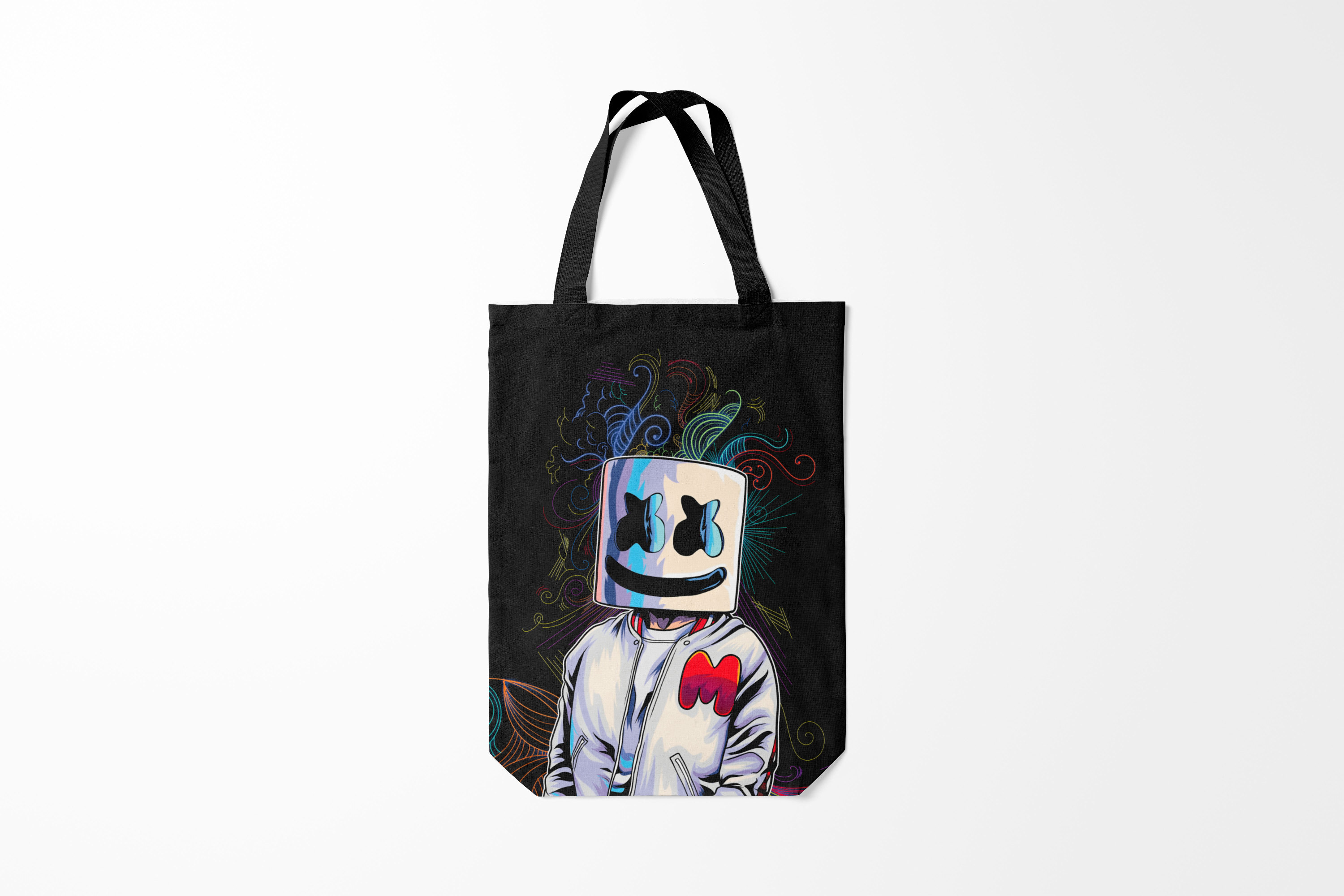 

Сумка шoппер унисекс Burnettie Marshmello M, черный, Marshmello M
