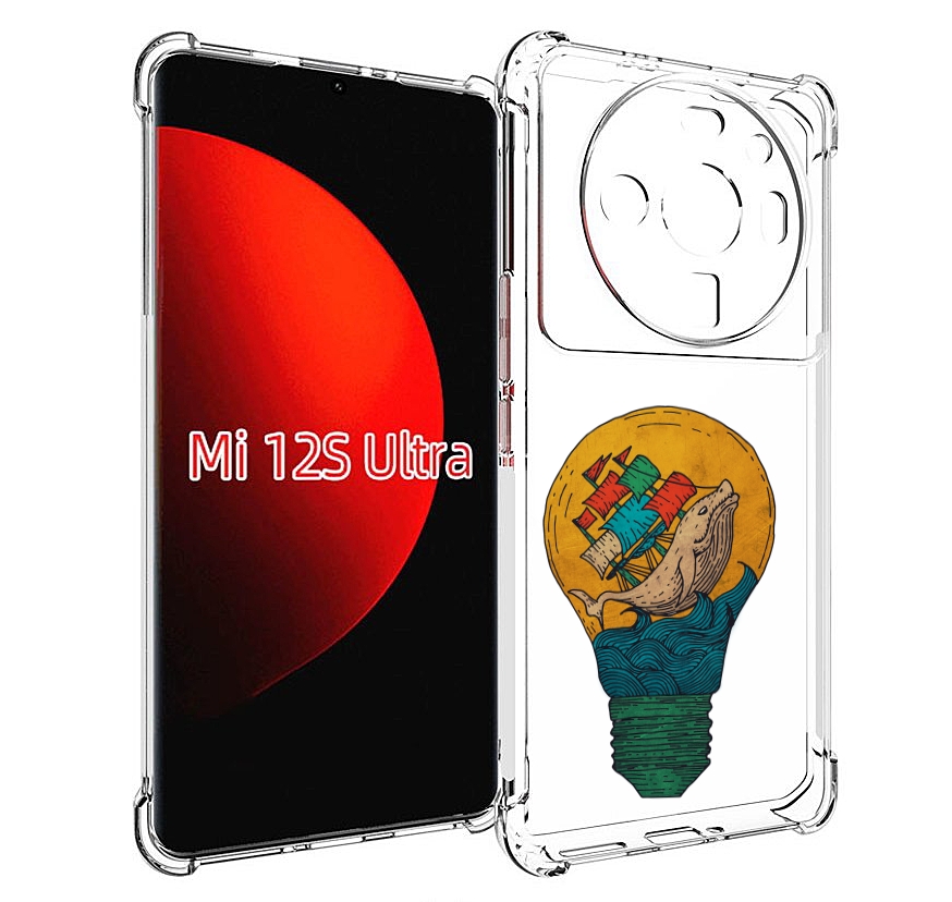 

Чехол MyPads кит в лампочке с парусами для Xiaomi 12S Ultra, Прозрачный, Tocco