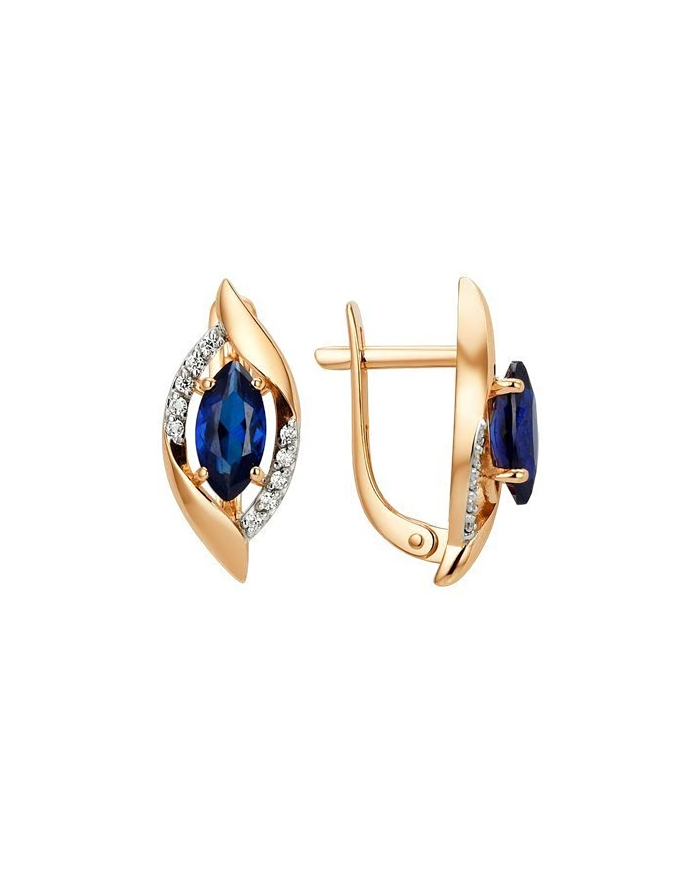 

Серьги из золота TEO MAORI 8010762-5472, сапфир искусственный, 8010762-5472