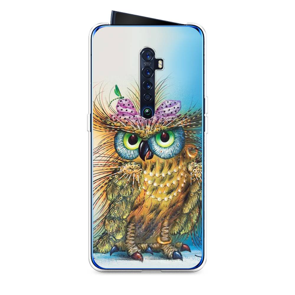 

Чехол на Oppo Reno 2 "Модная сова", Коричневый;голубой, 253550-1