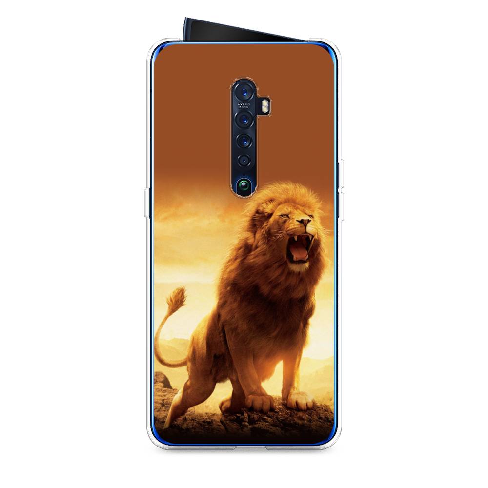 

Чехол на Oppo Reno 2 "Львиный рык", Коричневый;желтый;оранжевый, 253550-1