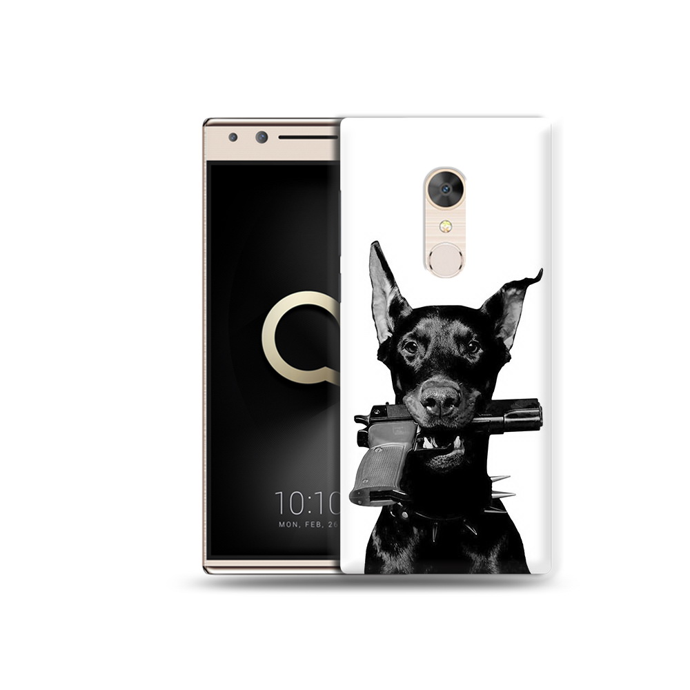 

Чехол MyPads Tocco для Alcatel 5 доберман с пистолетом (PT110913.675.331), Прозрачный, Tocco