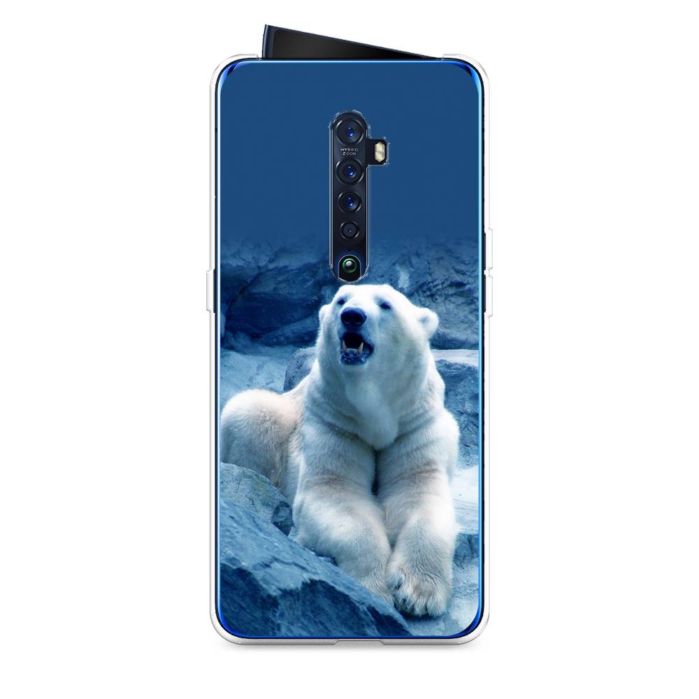 

Чехол на Oppo Reno 2 "Белый медведь", Голубой;белый, 253550-1