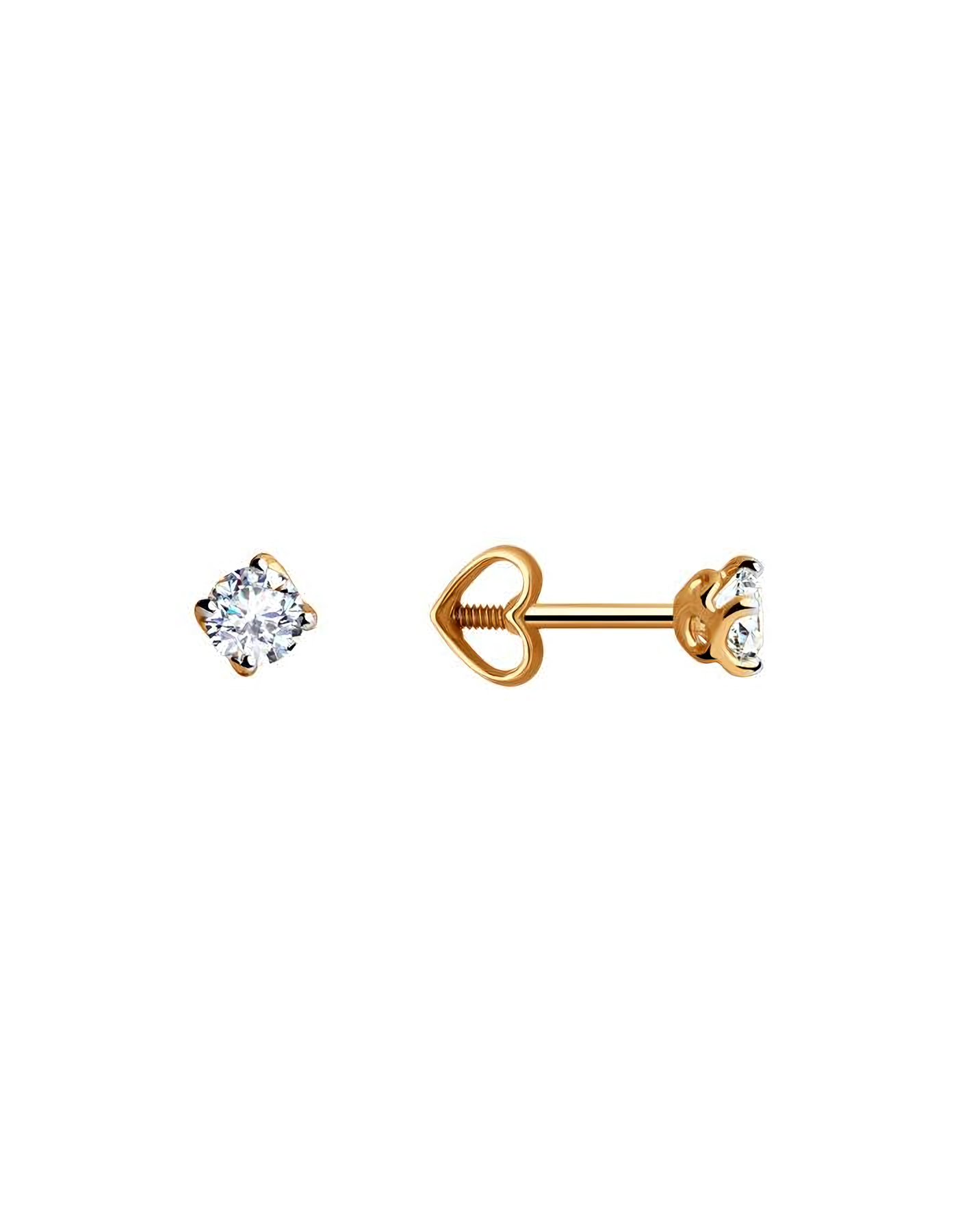 

Серьги пусеты из золота TEO MAORI 831-122-00673-2, фианит, 831-122-00673-2
