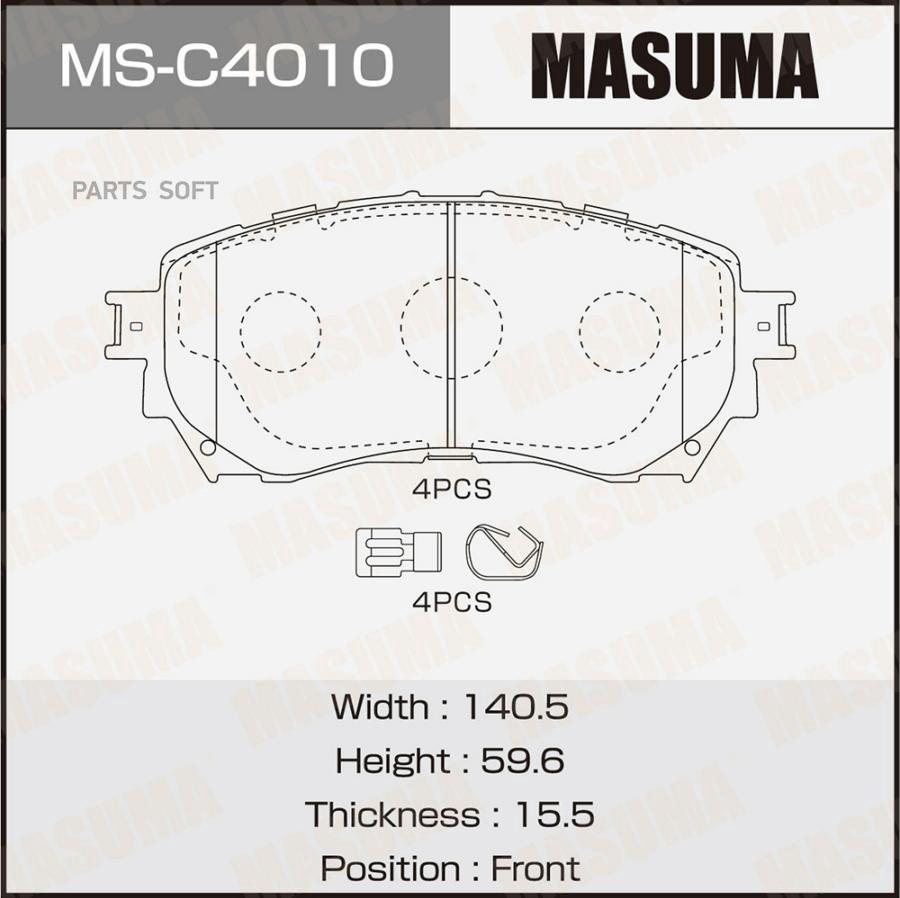 

Колодки Дисковые Masuma Front (1/6) Masuma MSC4010 Ms-C4010