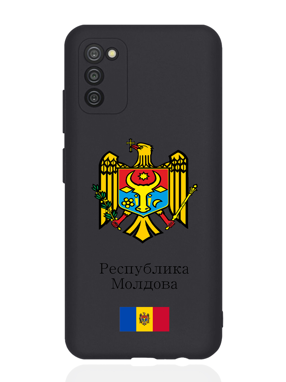 

Чехол SignumCase для Samsung Galaxy A03s Герб Республики Молдова/Герб Молдавии черный, Разноцветный