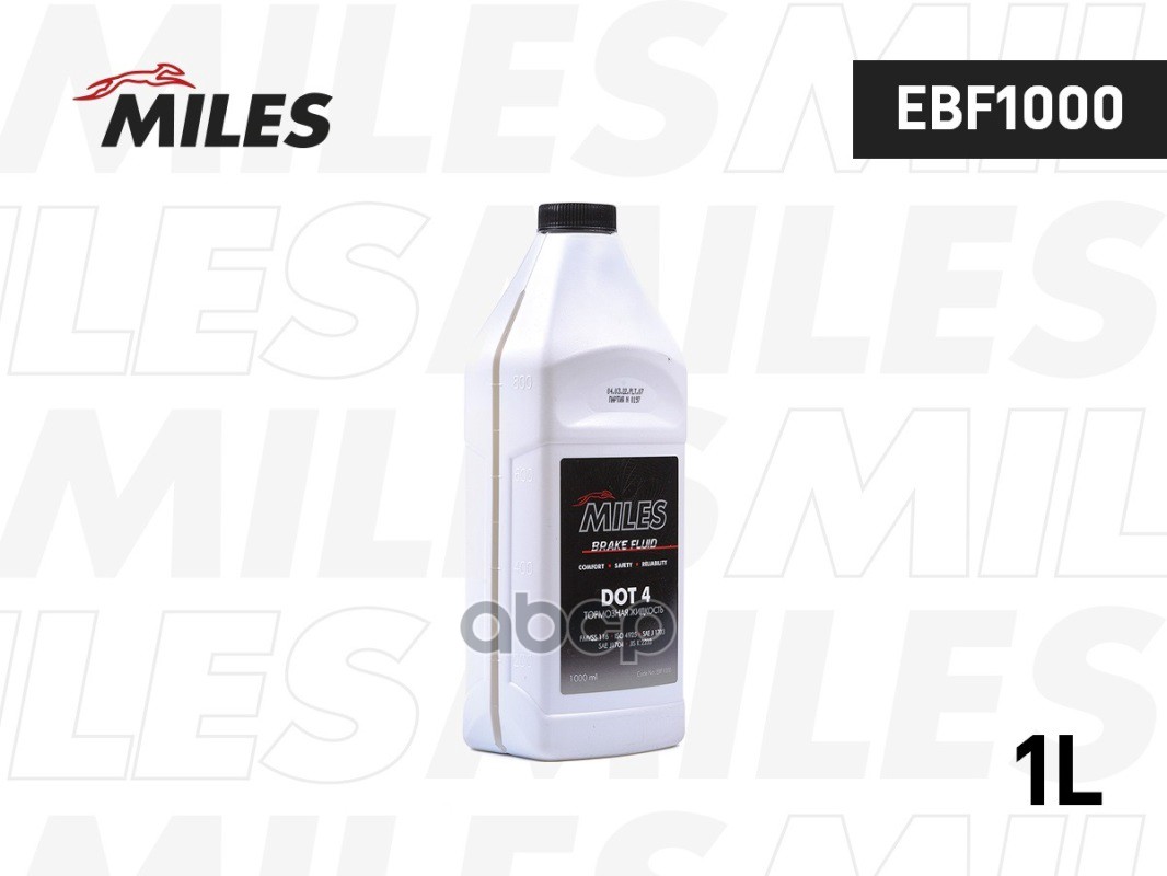 фото Жидкость тормозная miles ebf1000 dot4 brake fluid (1л )