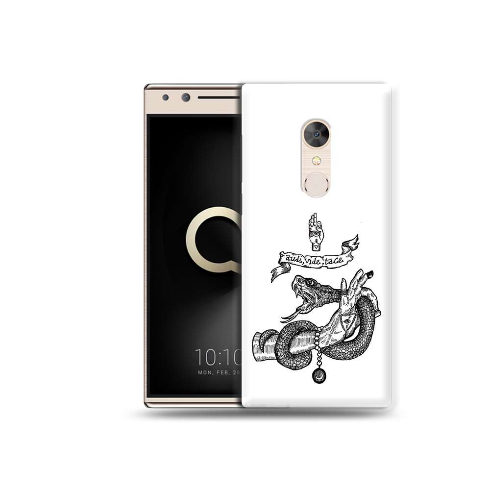 

Чехол MyPads Tocco для Alcatel 5 змея на руке рисунок (PT110913.675.366), Прозрачный, Tocco