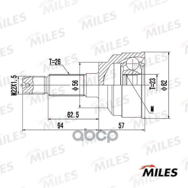 

ШРУС MILES GA20229 ШРУС MAZDA 626 1.8/2.0D 87-97 нар.