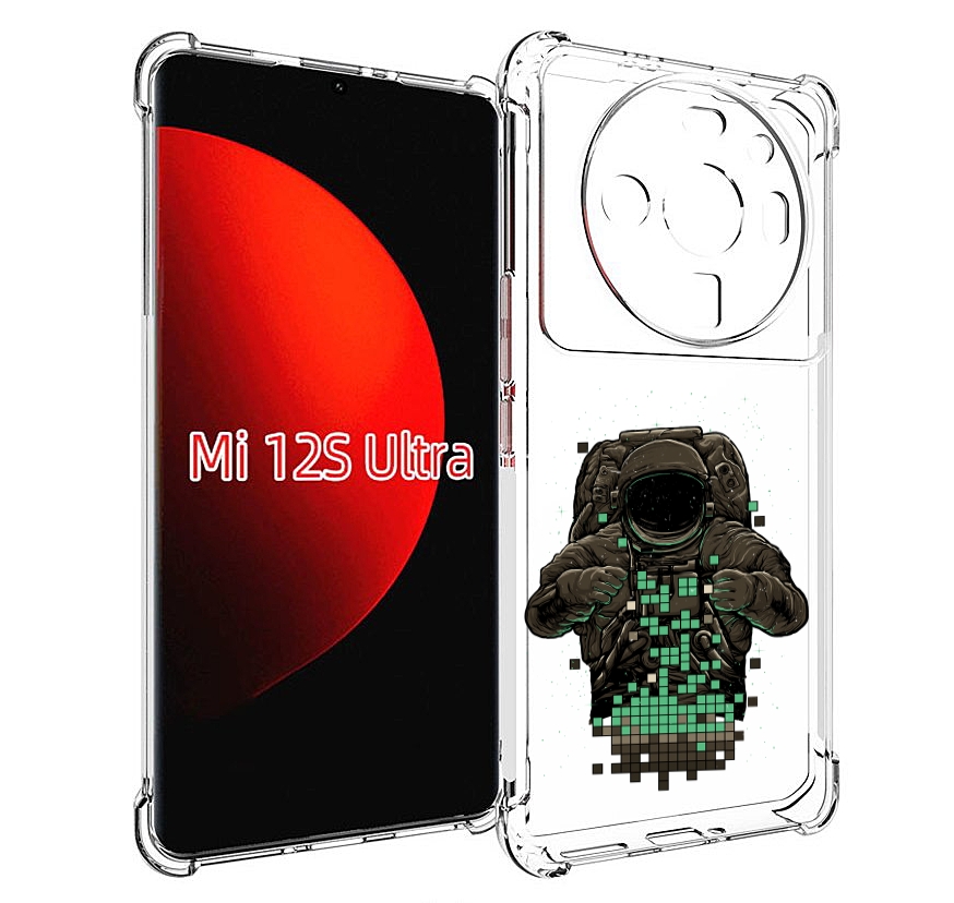 

Чехол MyPads космонавт с пикселями для Xiaomi 12S Ultra, Прозрачный, Tocco
