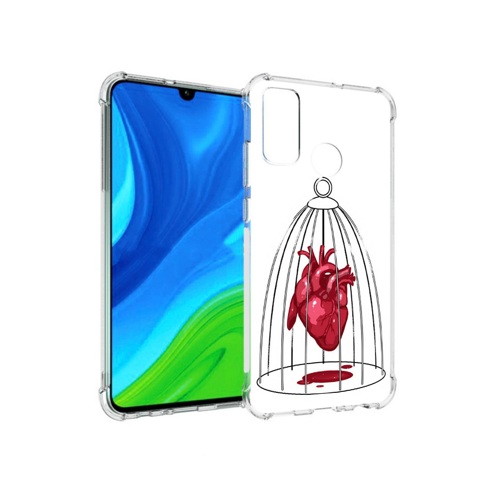

Чехол MyPads Tocco для Huawei P Smart (2020) сердце в клетке, Прозрачный, Tocco