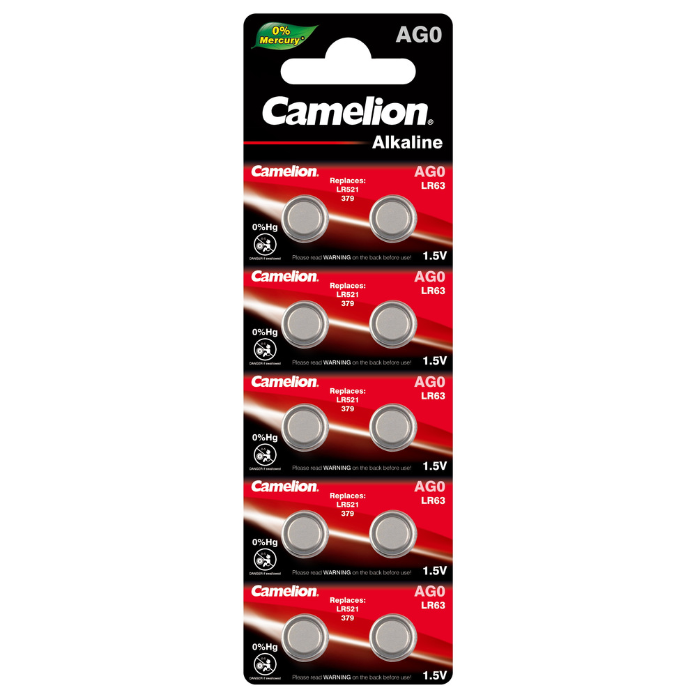 Батарейка для часов Camelion G0 BL-10 Mercury Free AG0-BP10 0%Hg 379A/LR521 12808