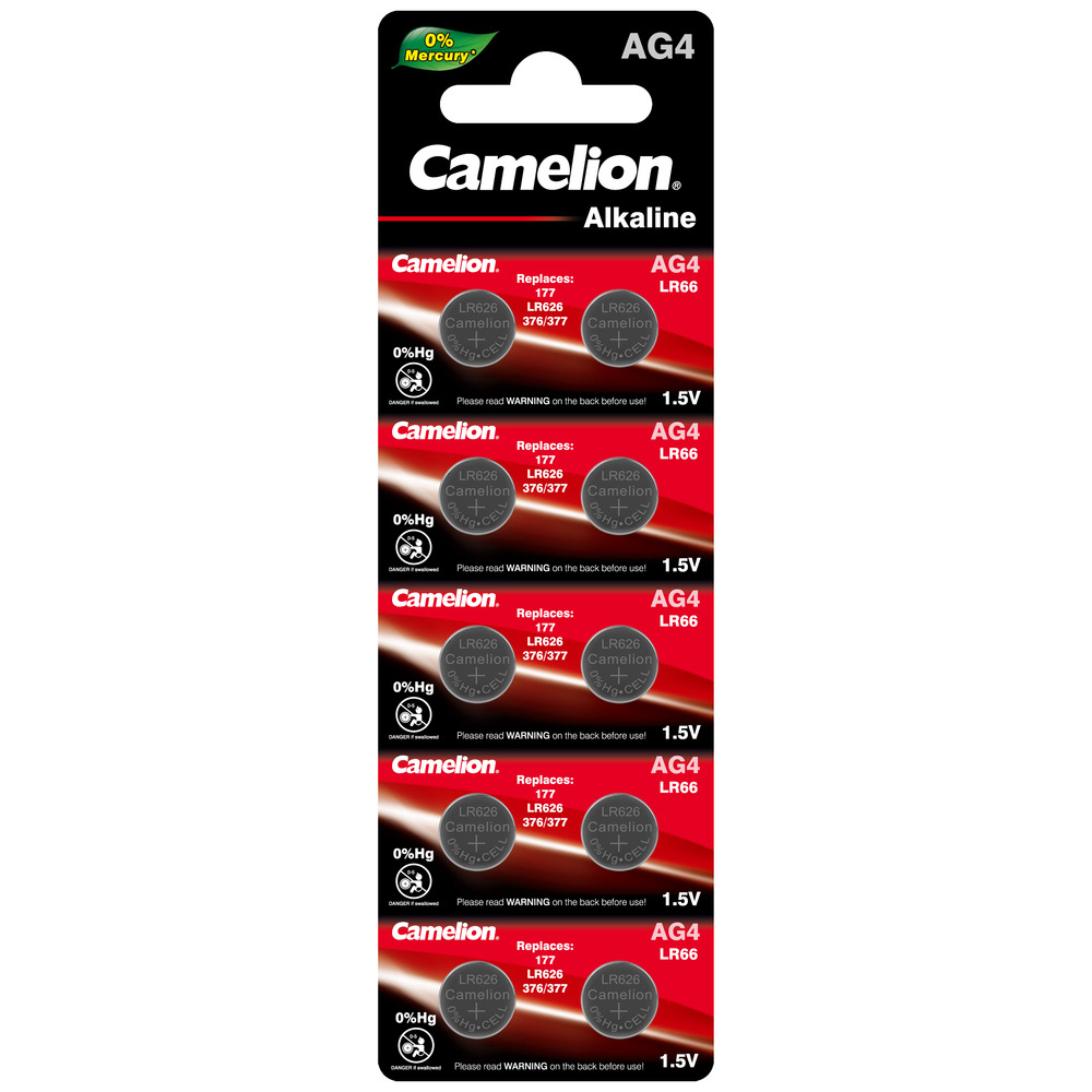 Батарейка для часов Camelion G4 BL-10 Mercury Free AG4-BP10 0%Hg 377A/LR626/177 12812