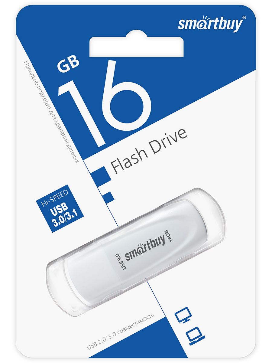 Флэш диск Smartbuy 16GB Scout White (SB16GB3SCW) 600016380857