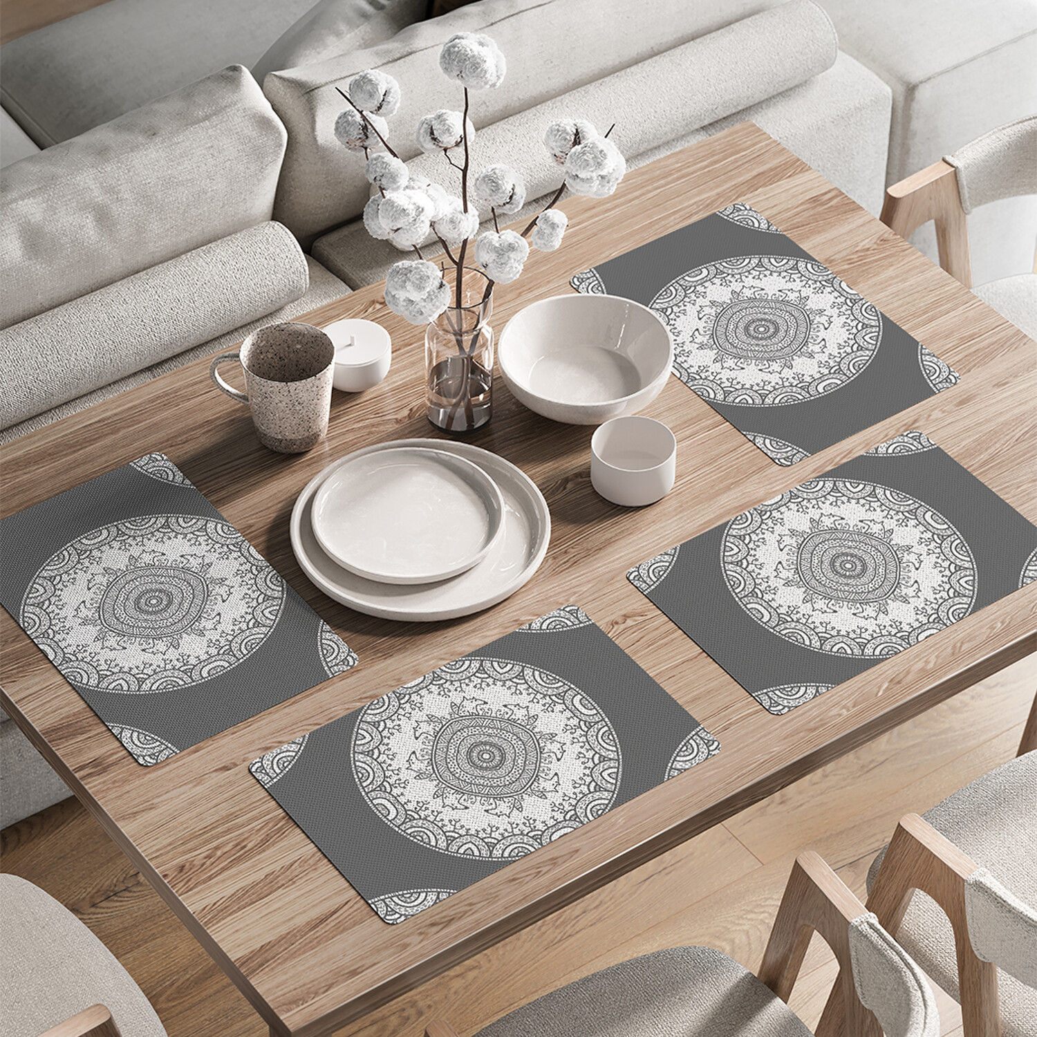 

Комплект салфеток JoyArty Ажурные круги для сервировки 46x30 см, 4шт, Белый, Ажурные круги