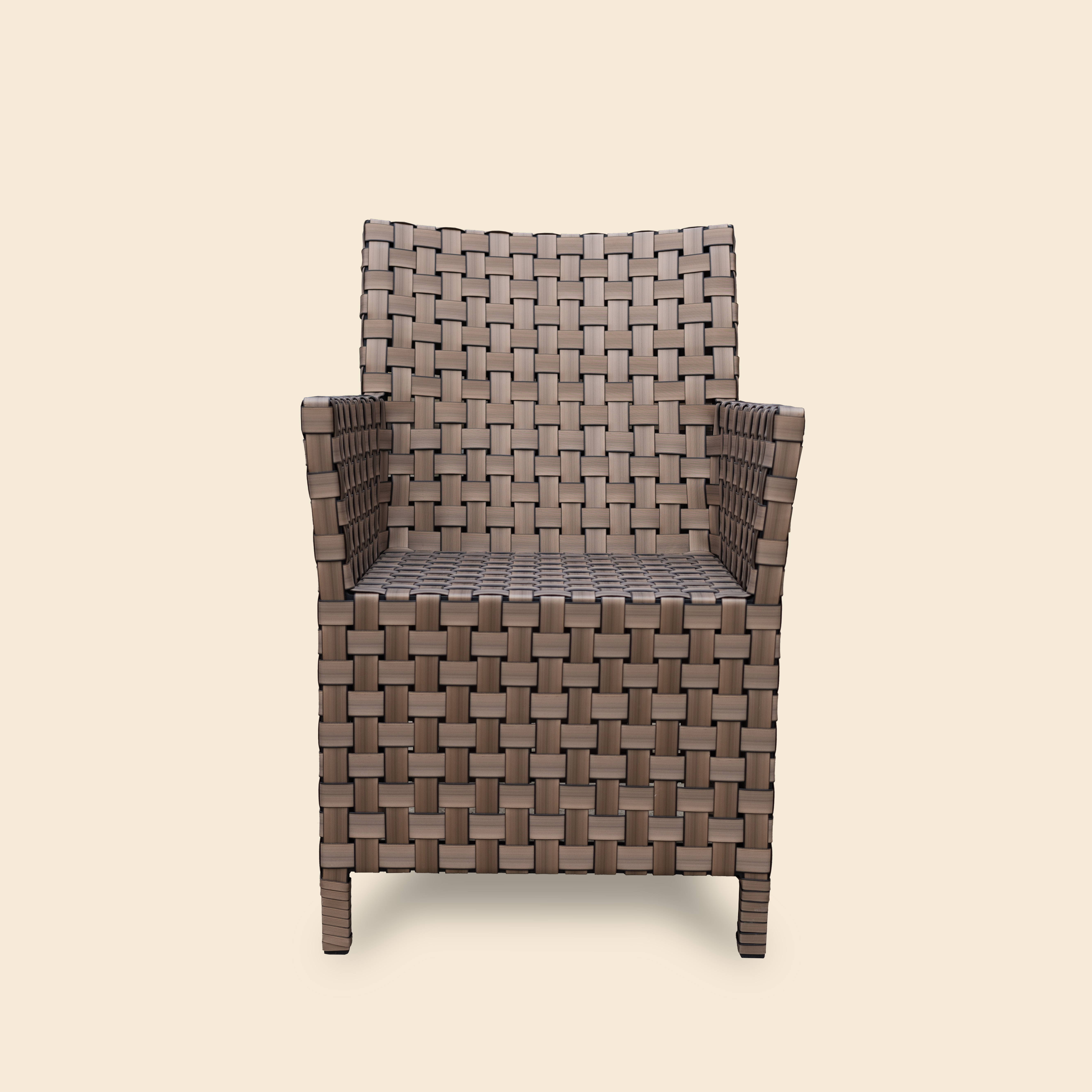 Кресло плетеное из ротанга STILO, корица, 72х72х83 см